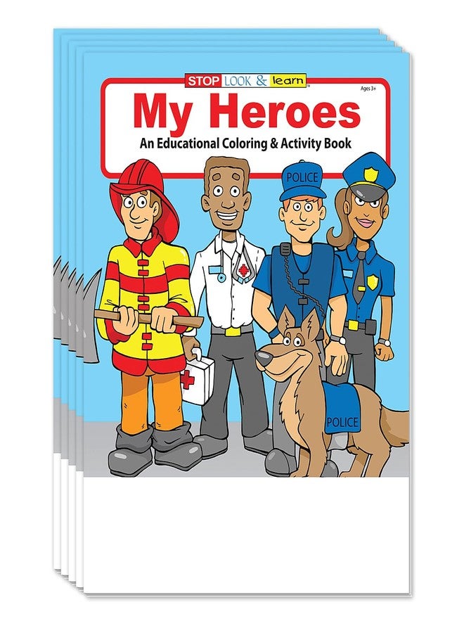 ZOCO - My Heroes - Police, Firefighter, EMS - Coloring & Activity Books (25 Bulk Pack, Without Crayons) - Community Outreach Handout for Kids - Image 1